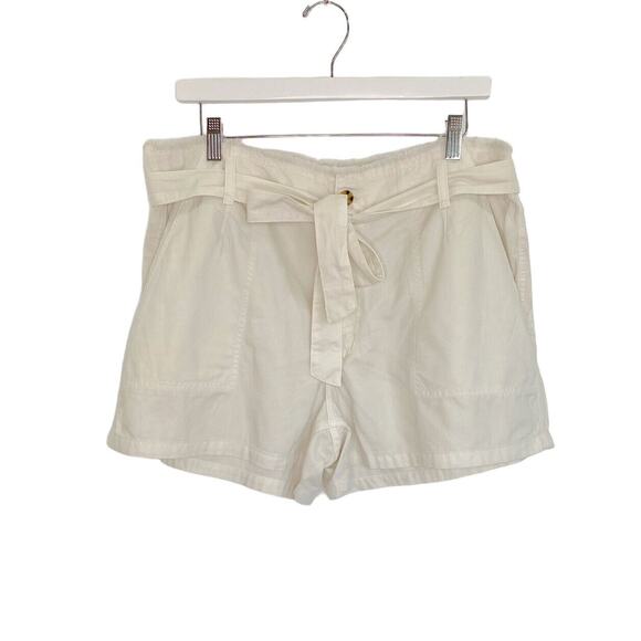 a.n.a. Women's Sz 16 High Waist Shorts Off-White w/ Belt Fringe Edge Waist - Picture 1 of 11